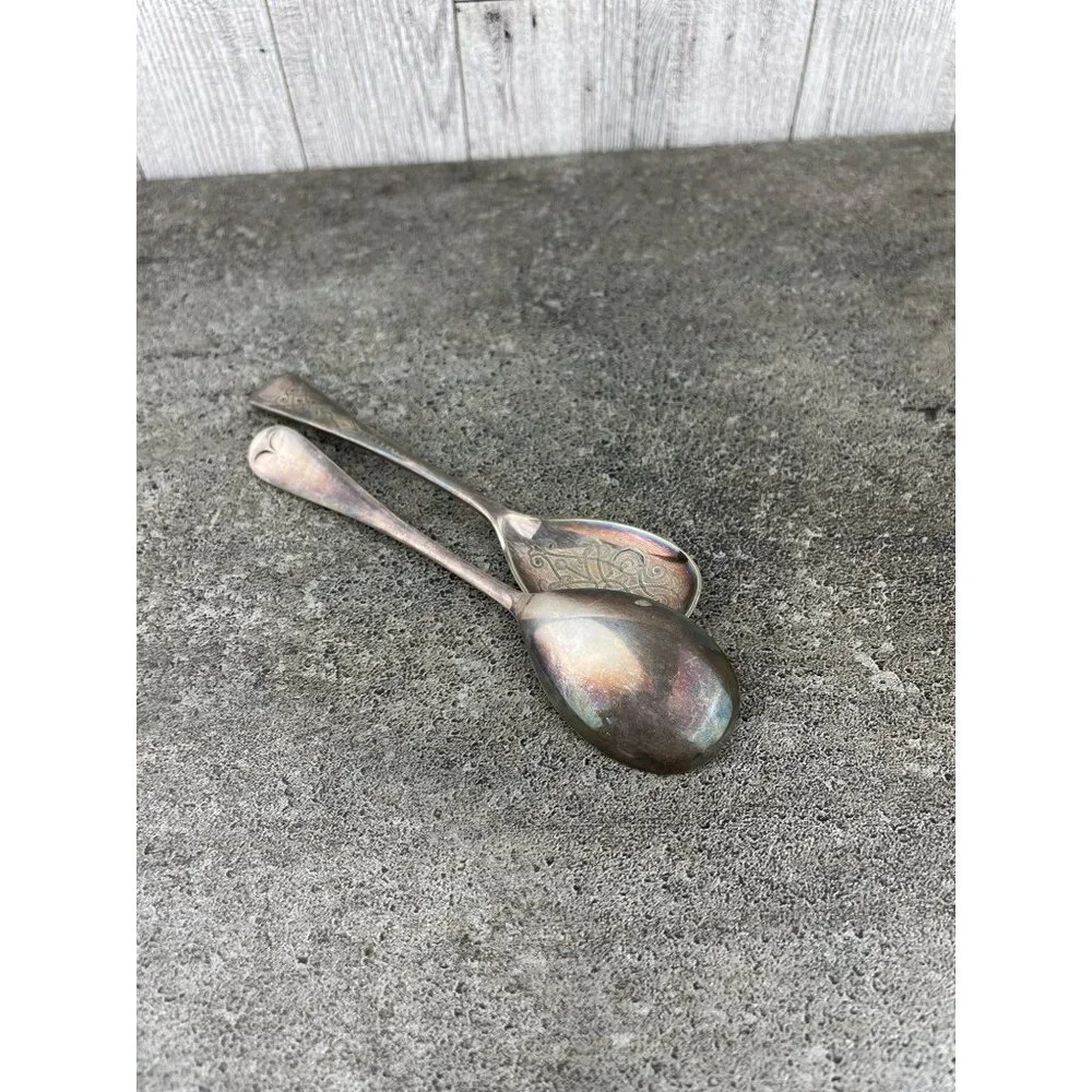 Antique Engraved Silver Plated Spoon Ornate Filigree Price Per Spoon